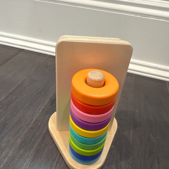 NWT Lovevery Colorful Wooden Stacking Toy with Push and Play Piece - Picture 3 of 6